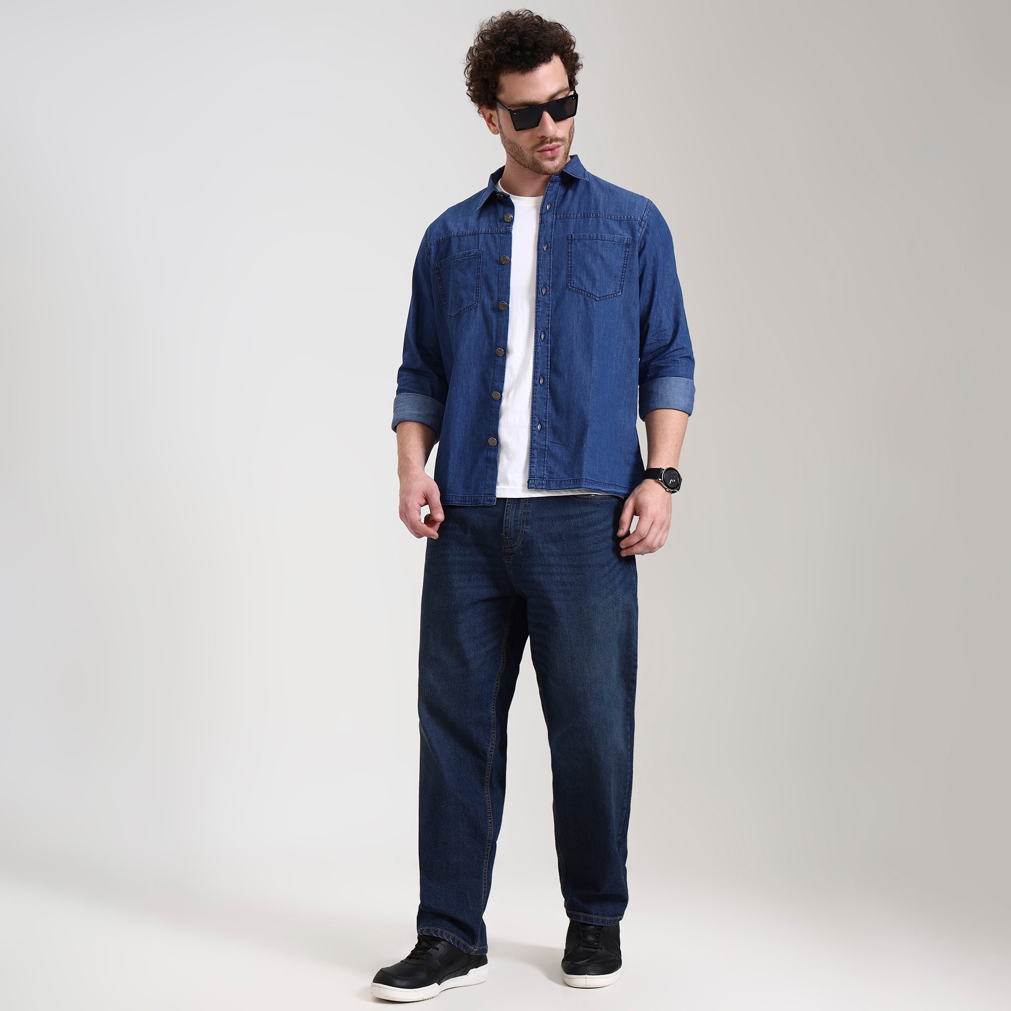 Regular Fit Iron Blue Denim Overshirt