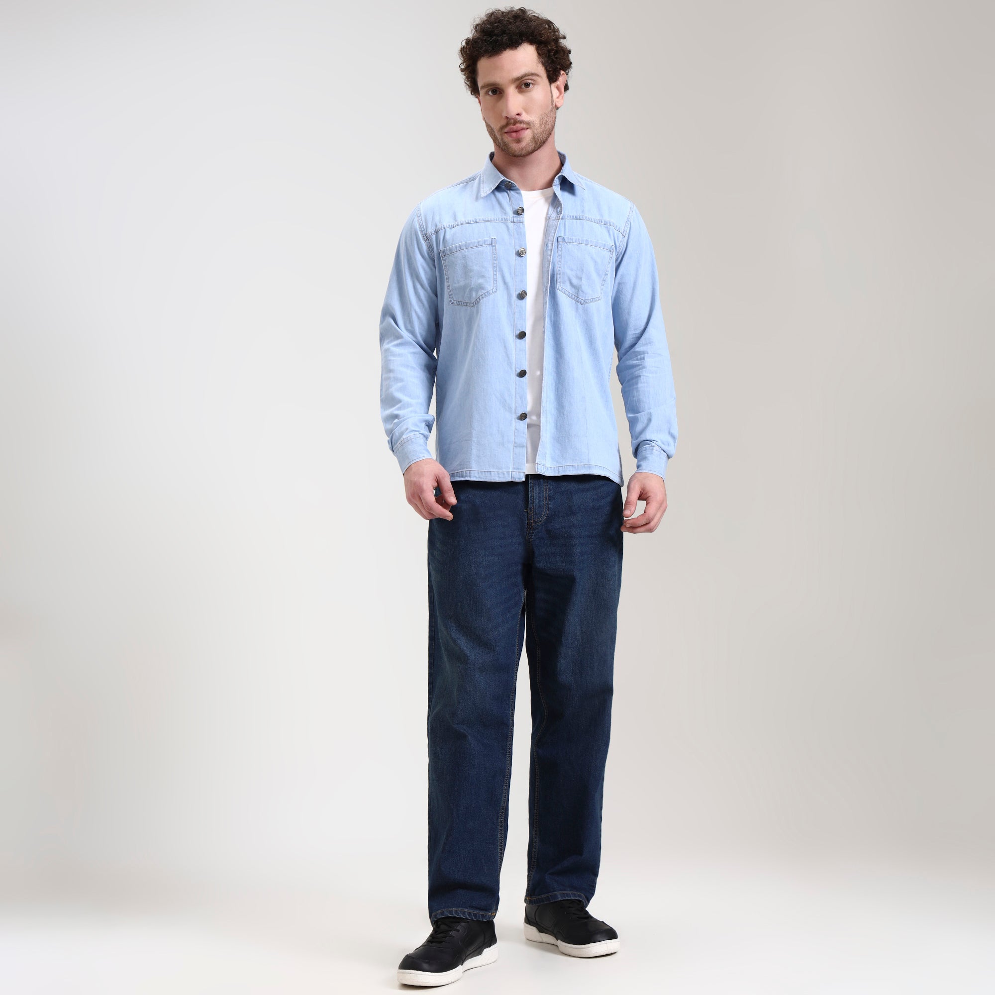 Regular Fit Skyline Denim Overshirt