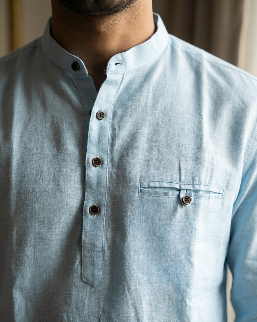Blanford Skymist Linen Short Kurta