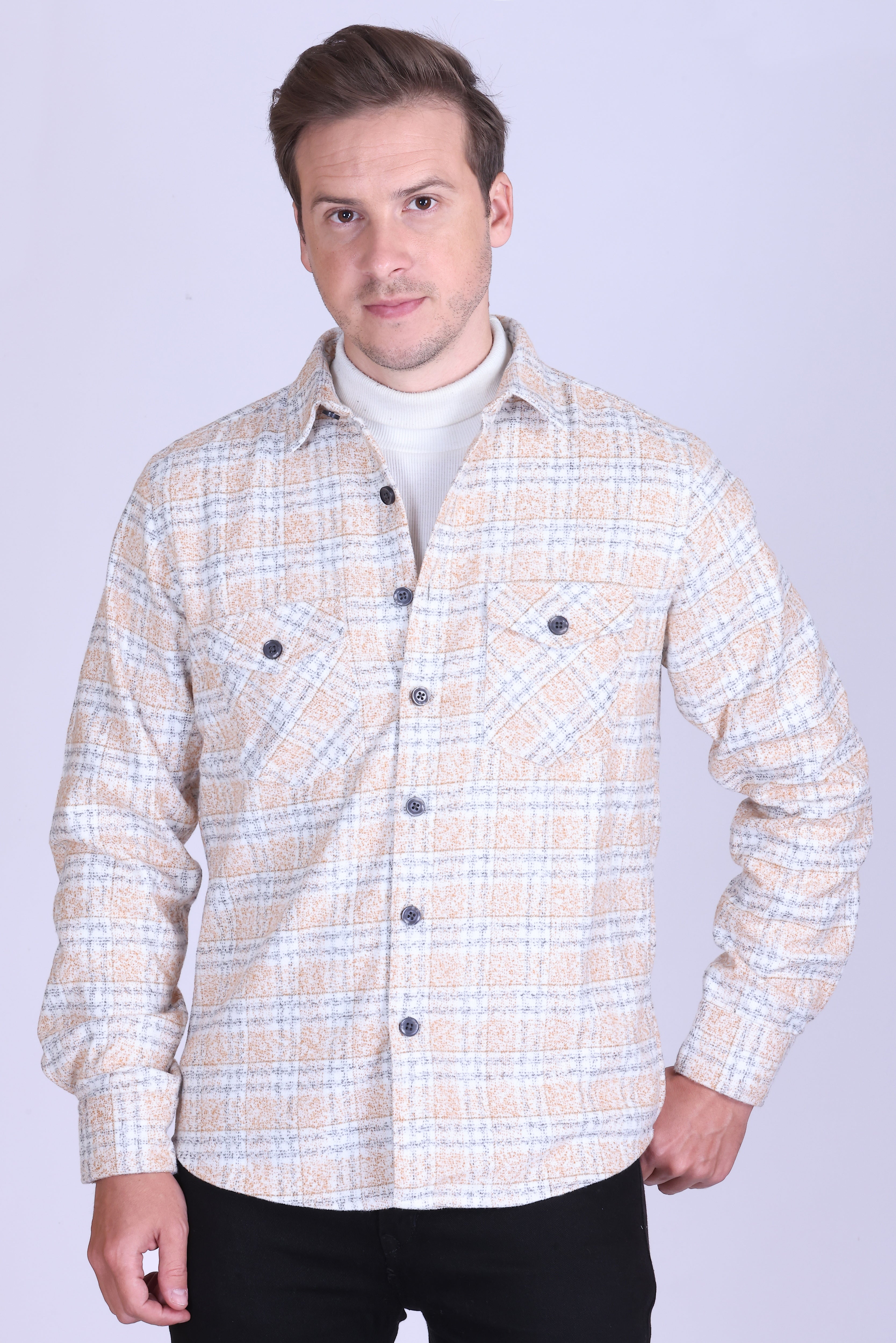 Clay Check Wool Shacket