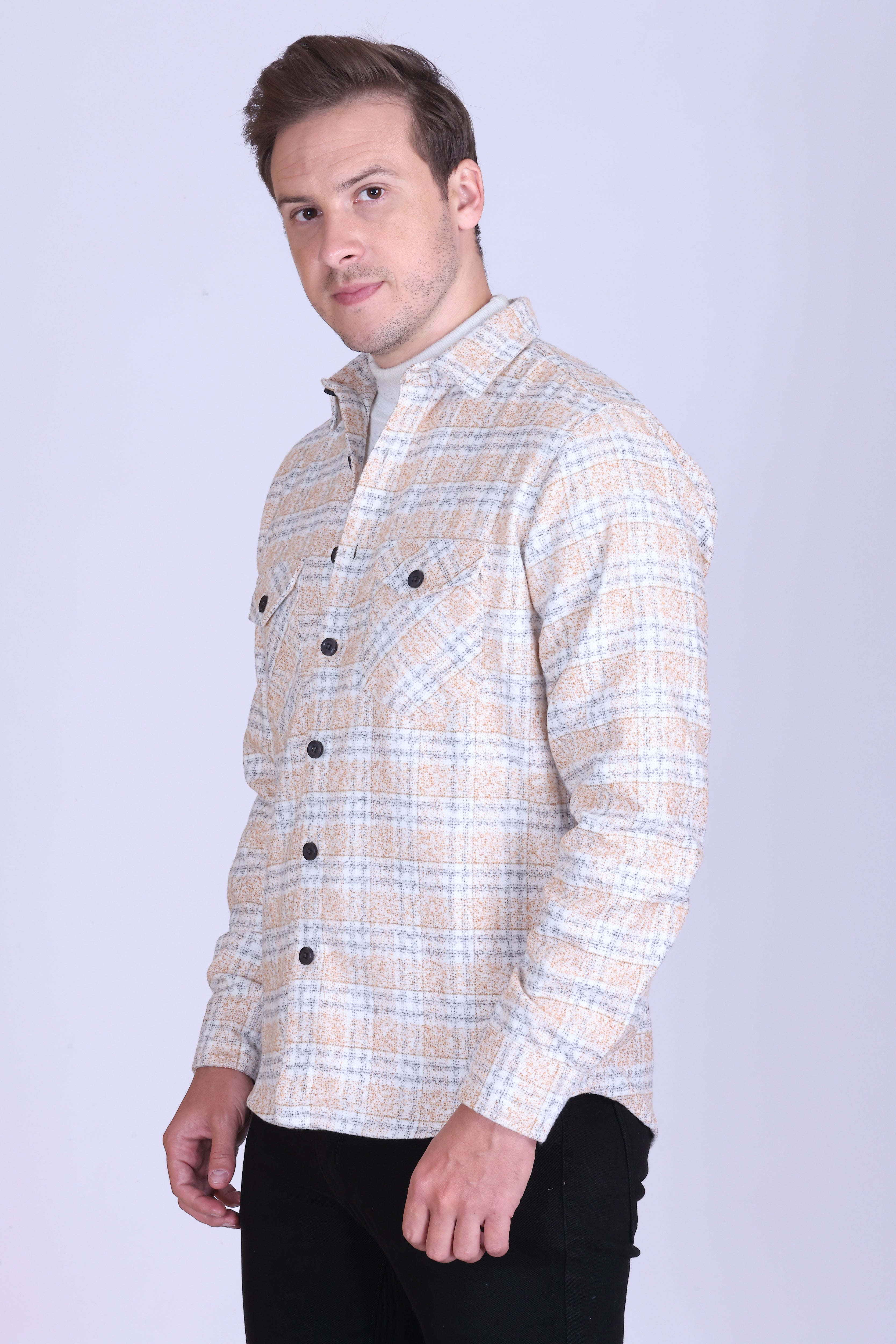 Clay Check Wool Shacket