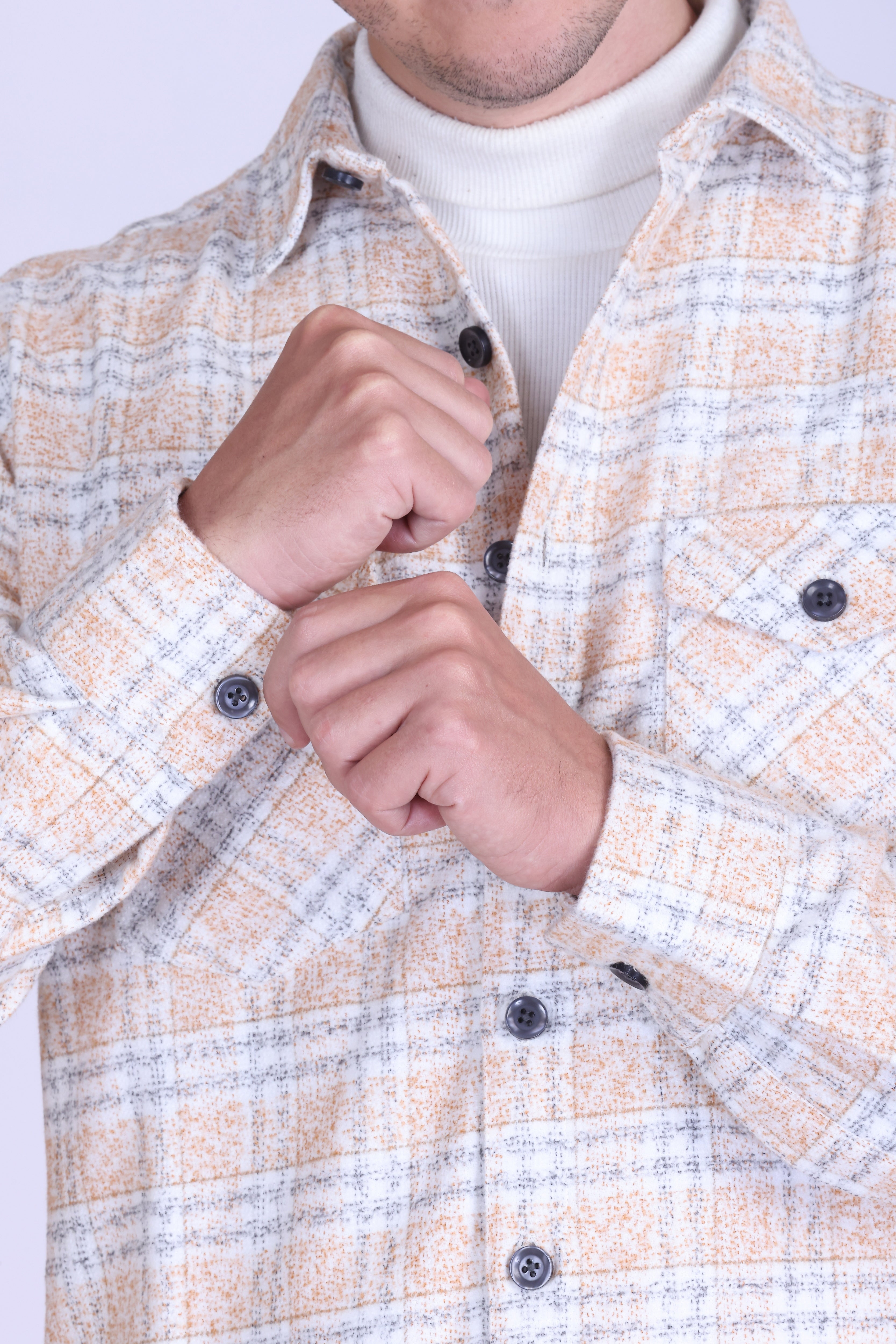 Clay Check Wool Shacket