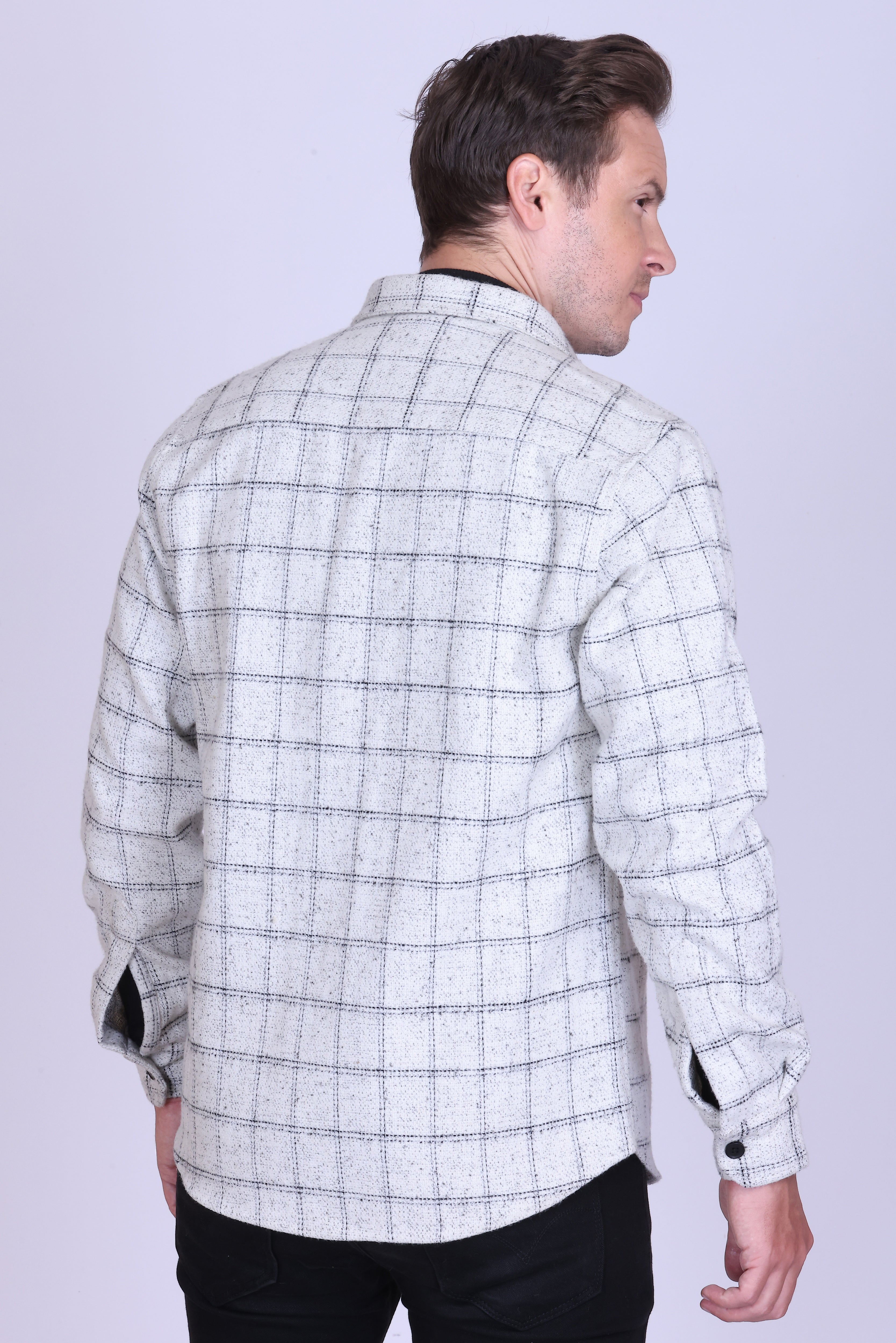 Gridline Wool-Blend Check Shacket