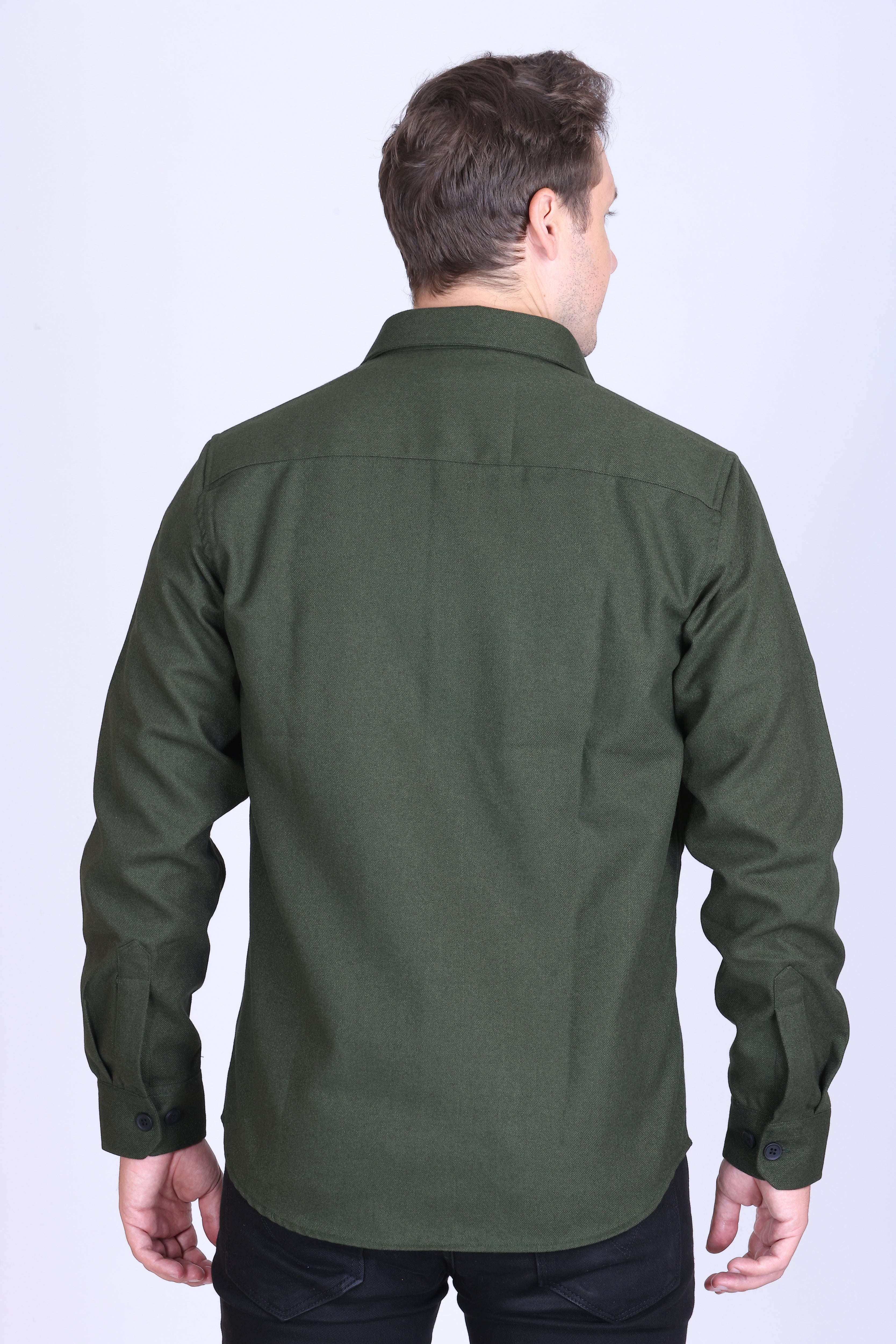 FOREST GREEN TWILL OVERSHIRT