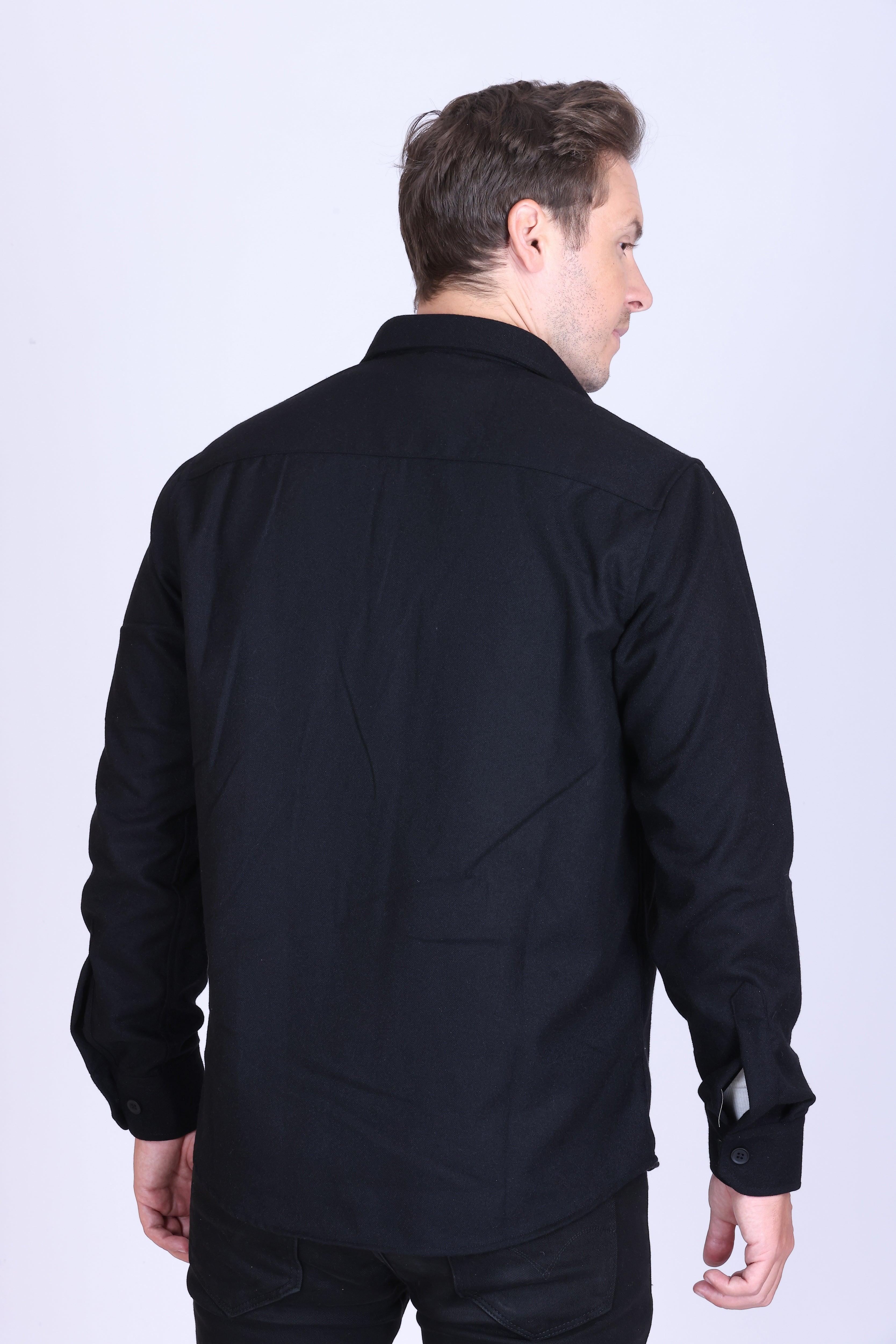 CARBON BLACK TWILL OVERSHIRT