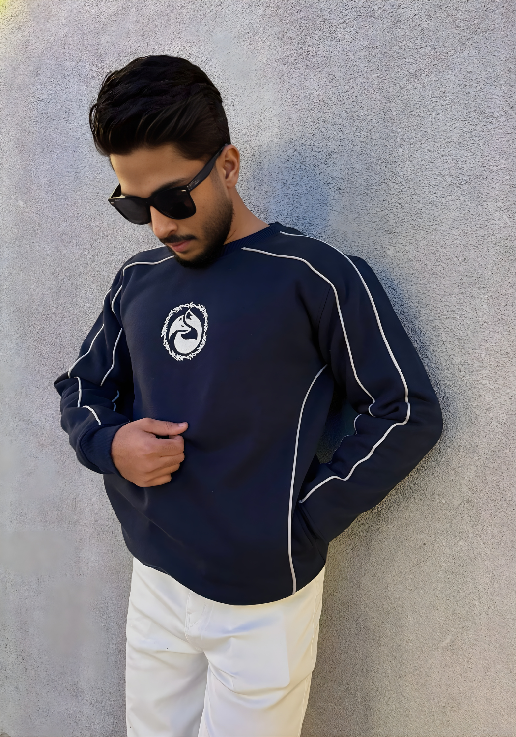 Navyline Crest Sweatshirt