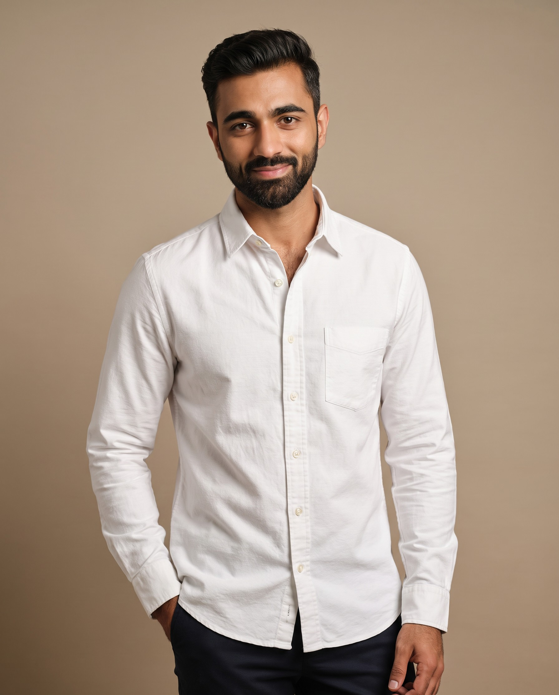 White Oxford Lycra Shirt