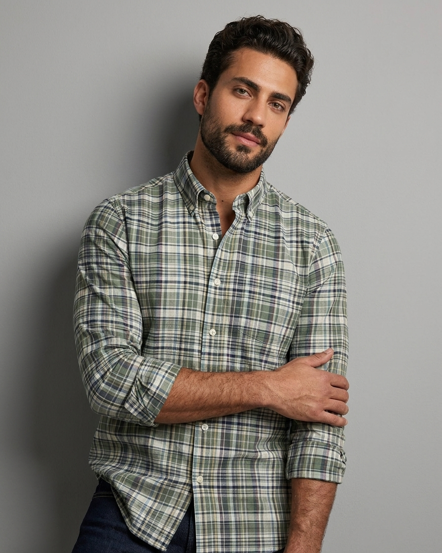 Green Heritage Cotton Check Shirt