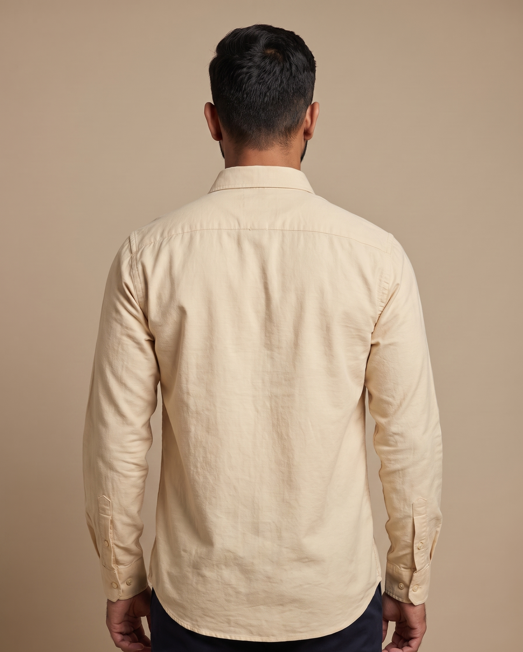 Men’s Light Yellow Oxford Lycra Shirt