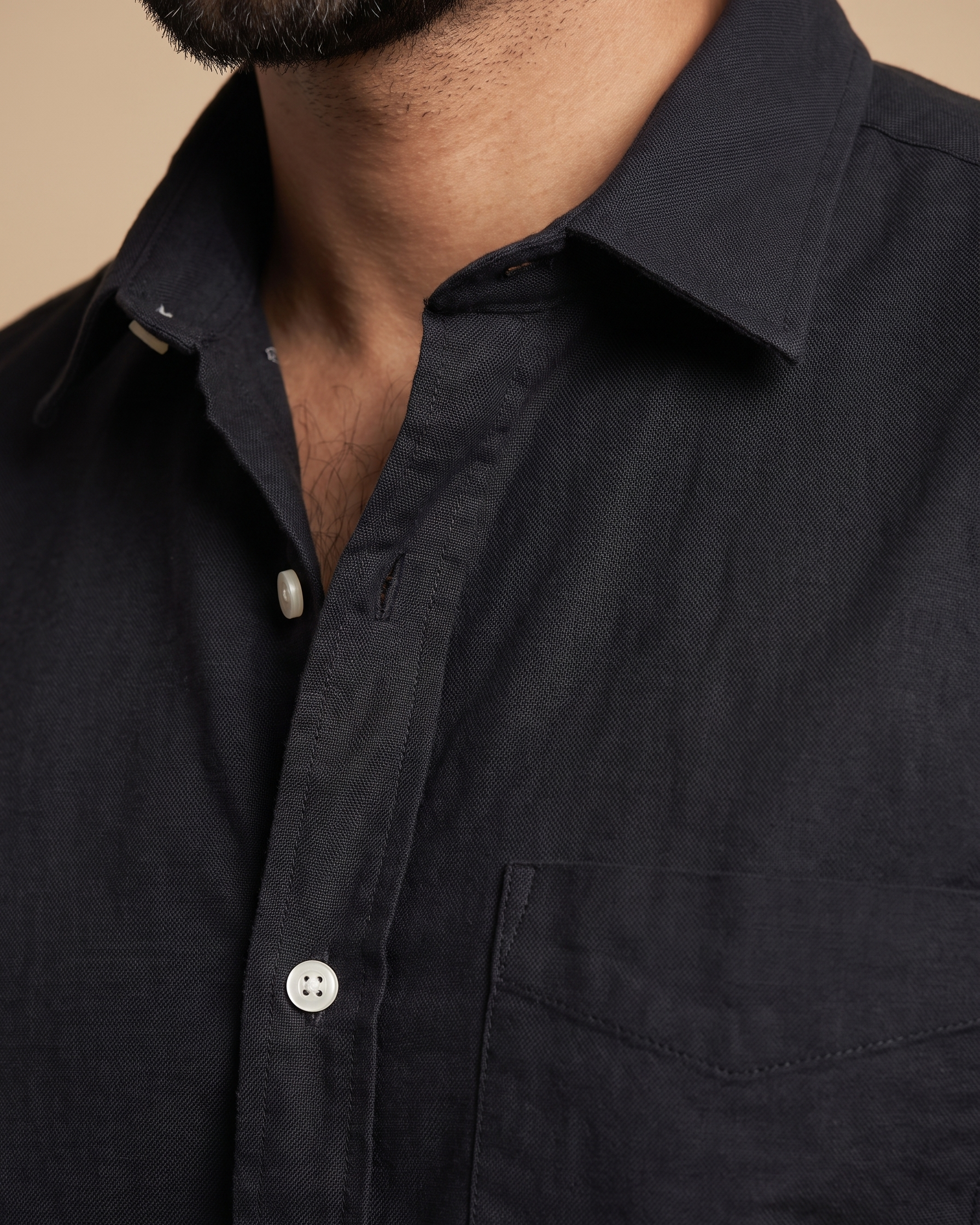 Men’s Black Oxford Lycra Shirt