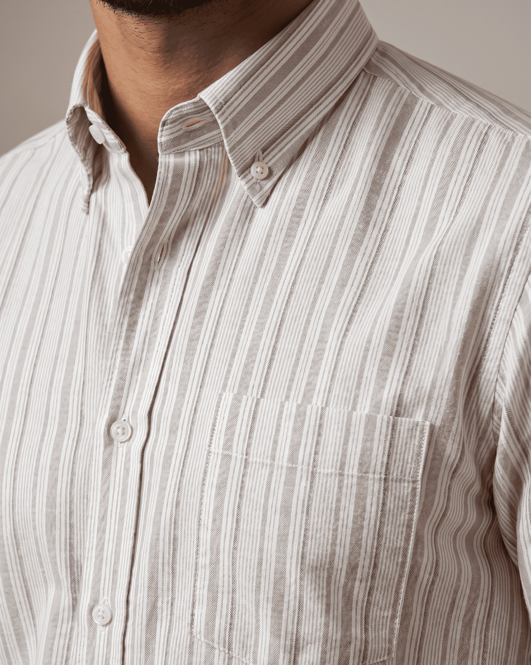 Rosemist Pink Oxford Stripe Cotton Shirt