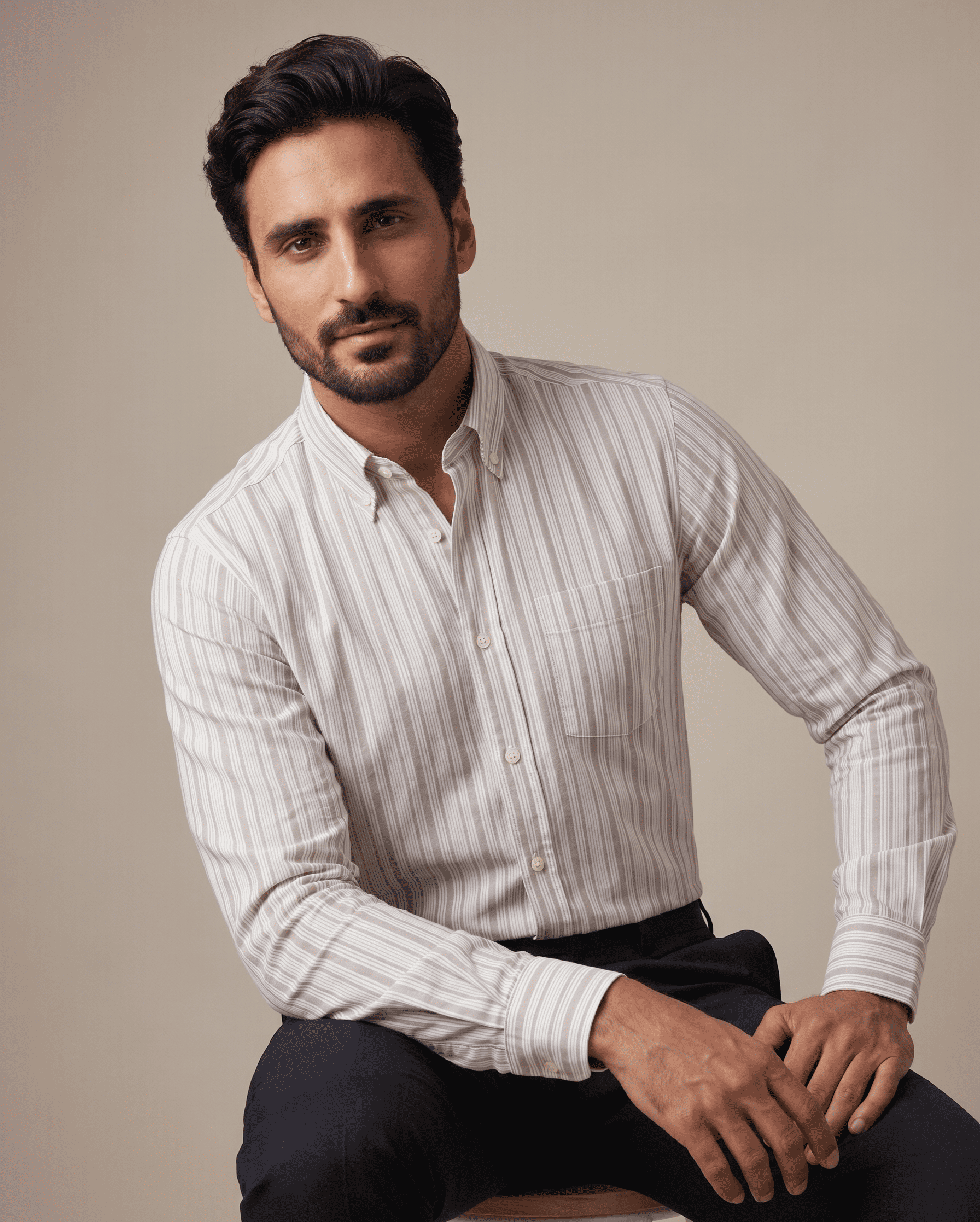 Rosemist Pink Oxford Stripe Cotton Shirt