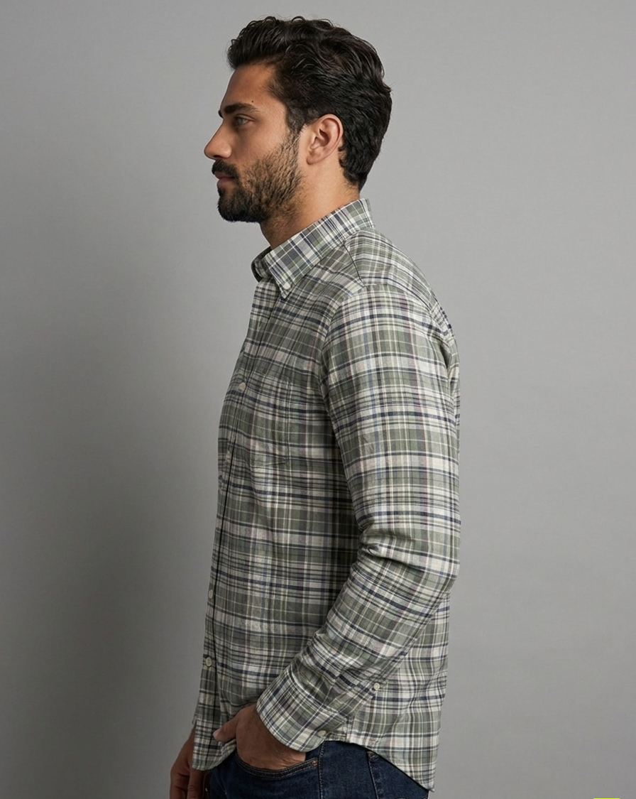 Green Heritage Cotton Check Shirt