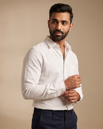 White Oxford Lycra Shirt