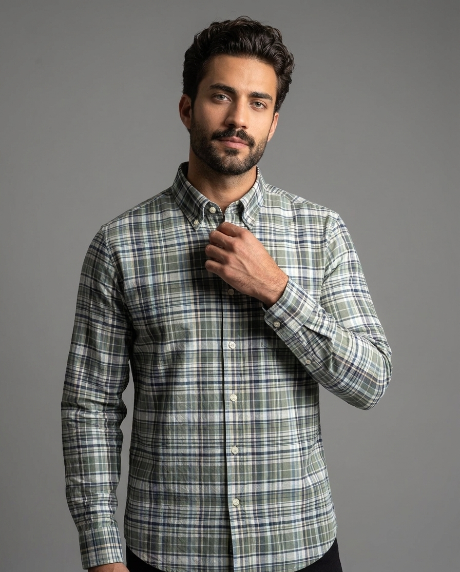 Green Heritage Cotton Check Shirt