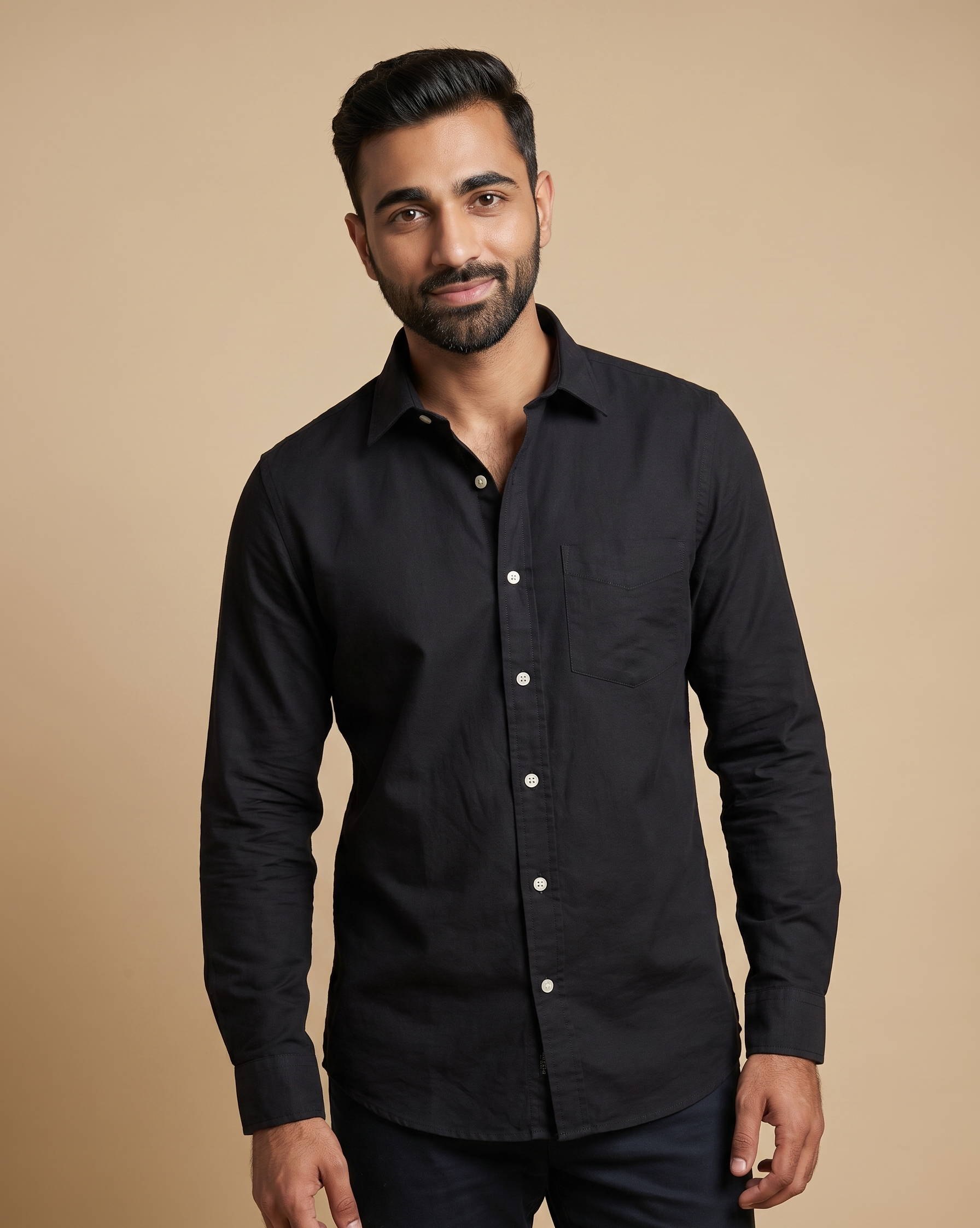 Men’s Black Oxford Lycra Shirt
