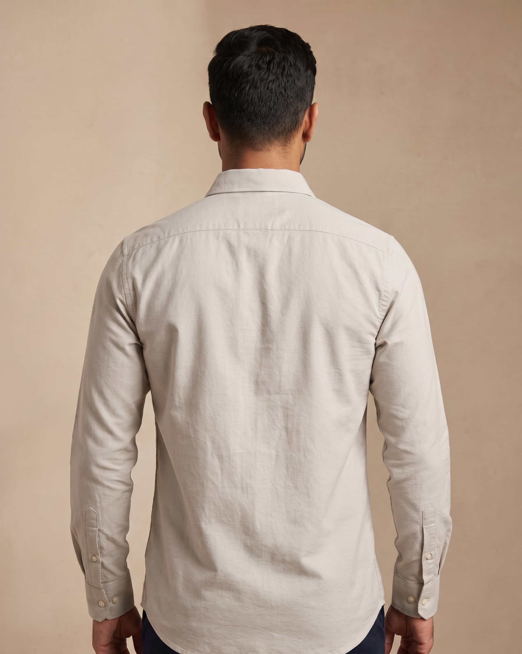 Men’s Grey Oxford Lycra Shirt