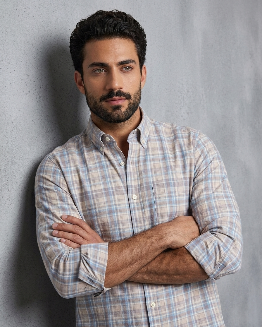 Rose Mist Cotton Check Shirt