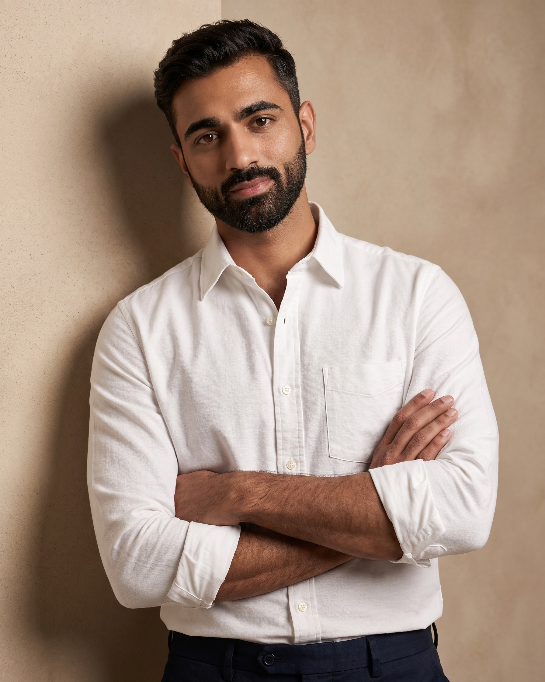 White Oxford Lycra Shirt
