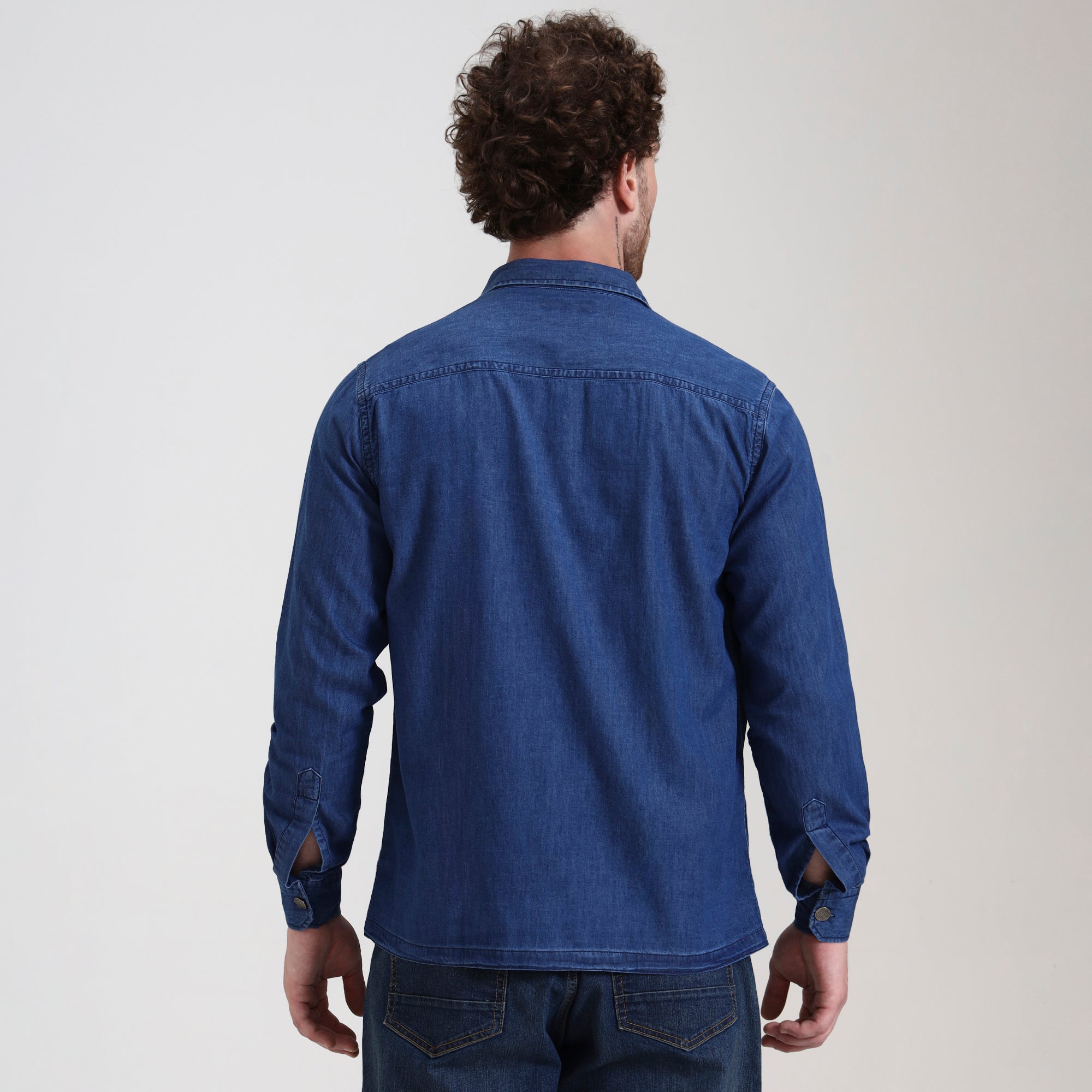 Regular Fit Iron Blue Denim Overshirt