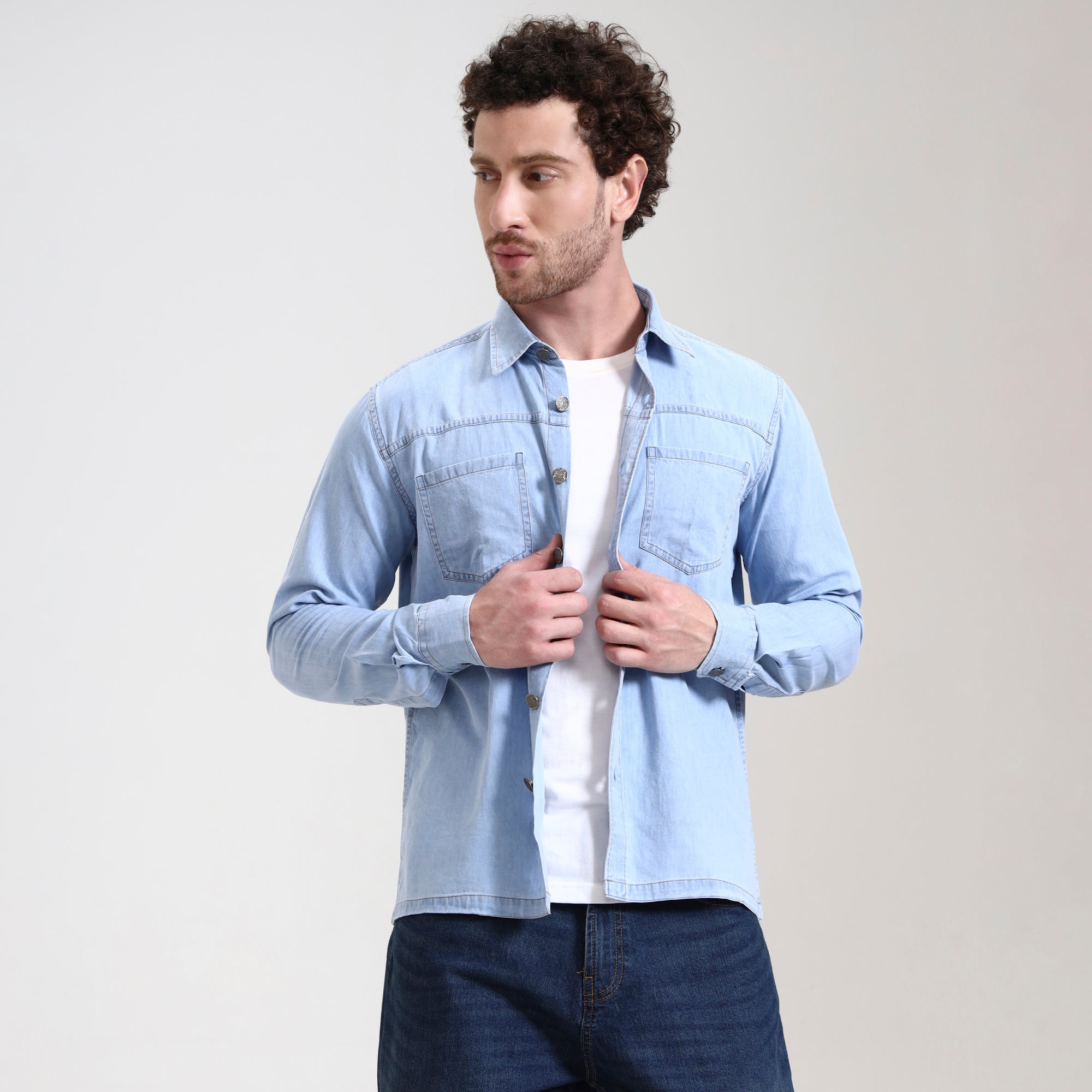 Regular Fit Skyline Denim Overshirt