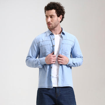 Regular Fit Skyline Denim Overshirt