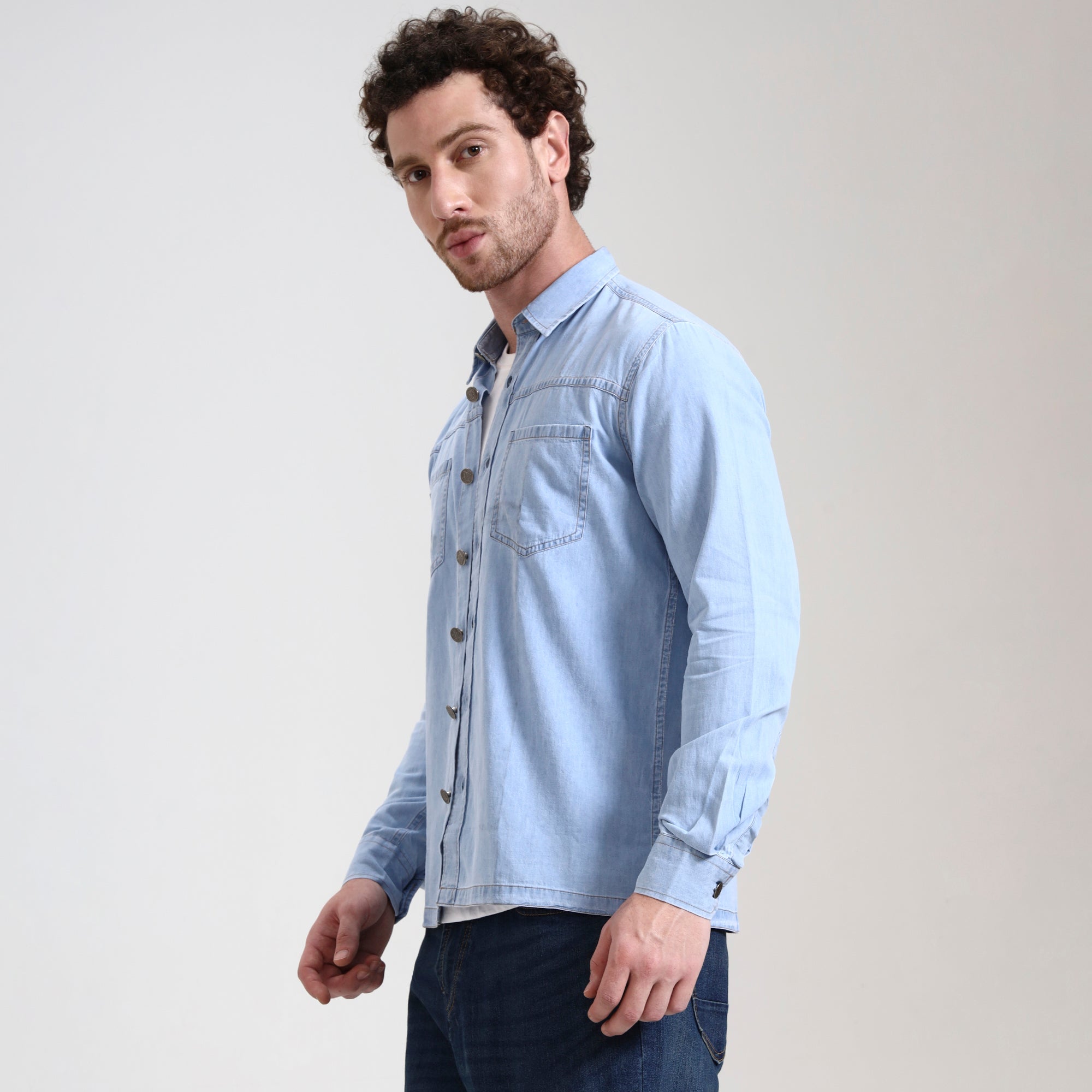 Regular Fit Skyline Denim Overshirt