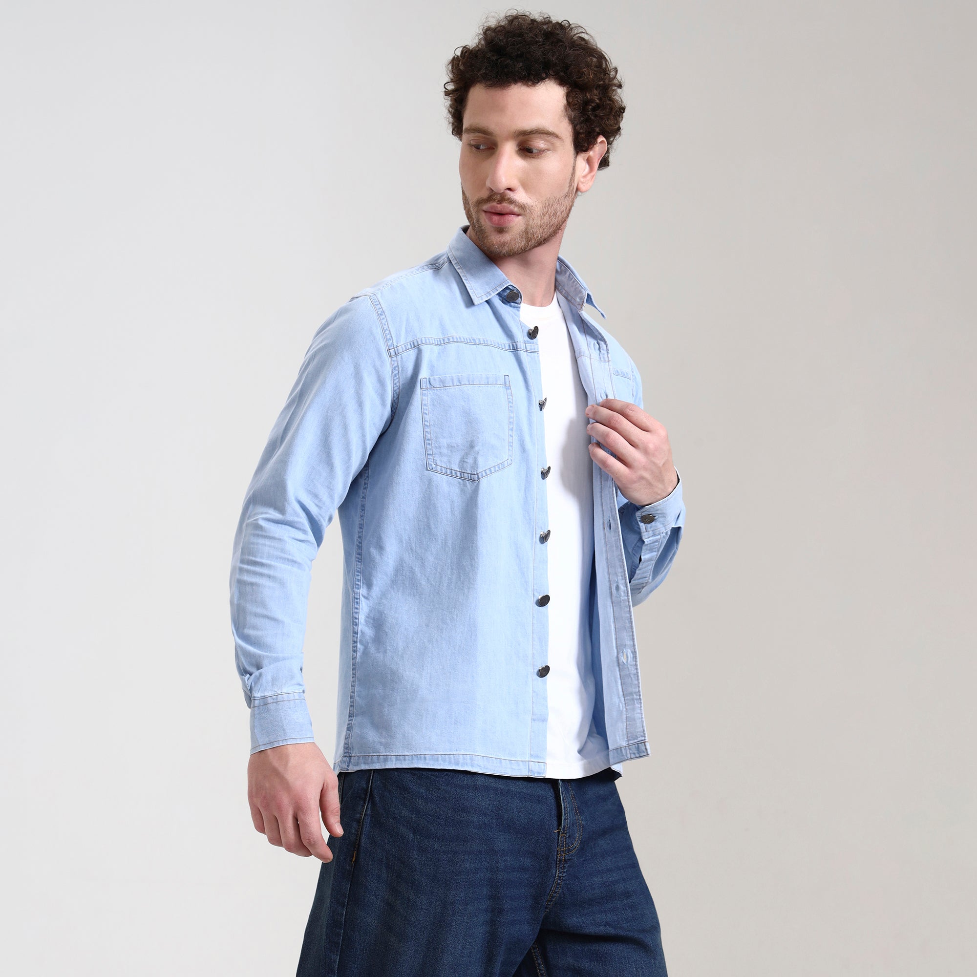 Regular Fit Skyline Denim Overshirt