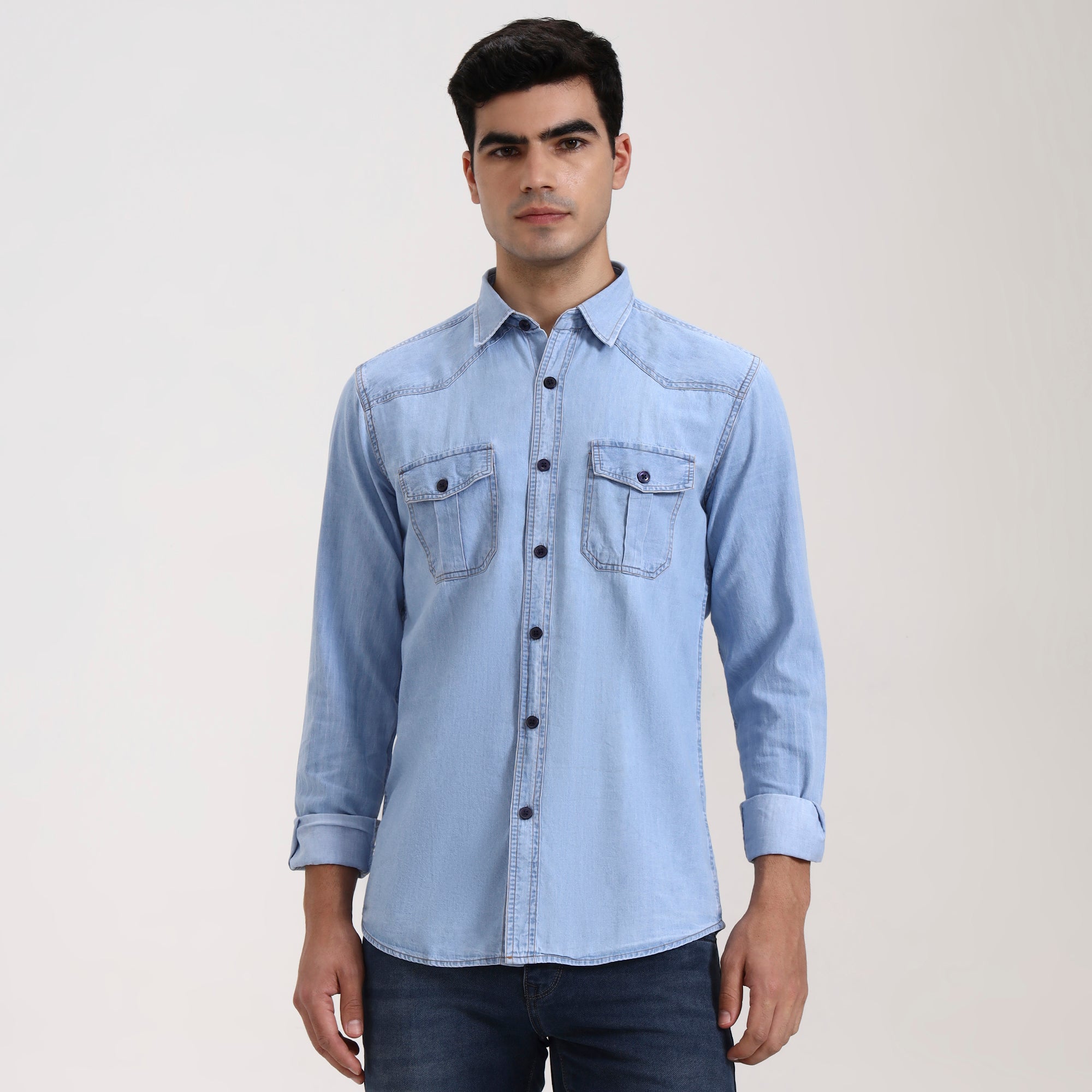 Regular Fit Aero Light Wash Denim Shirt