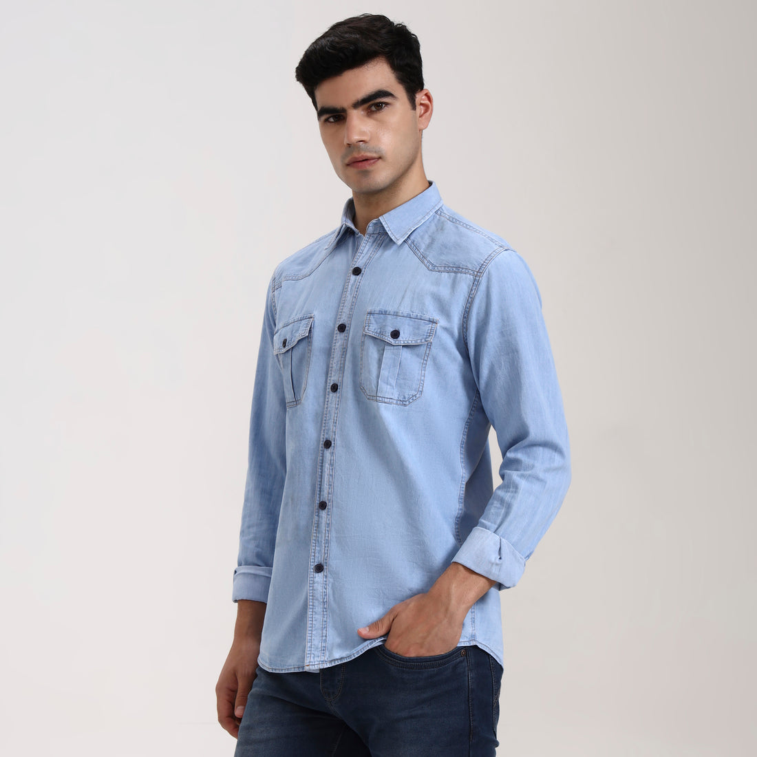 Regular Fit Aero Light Wash Denim Shirt