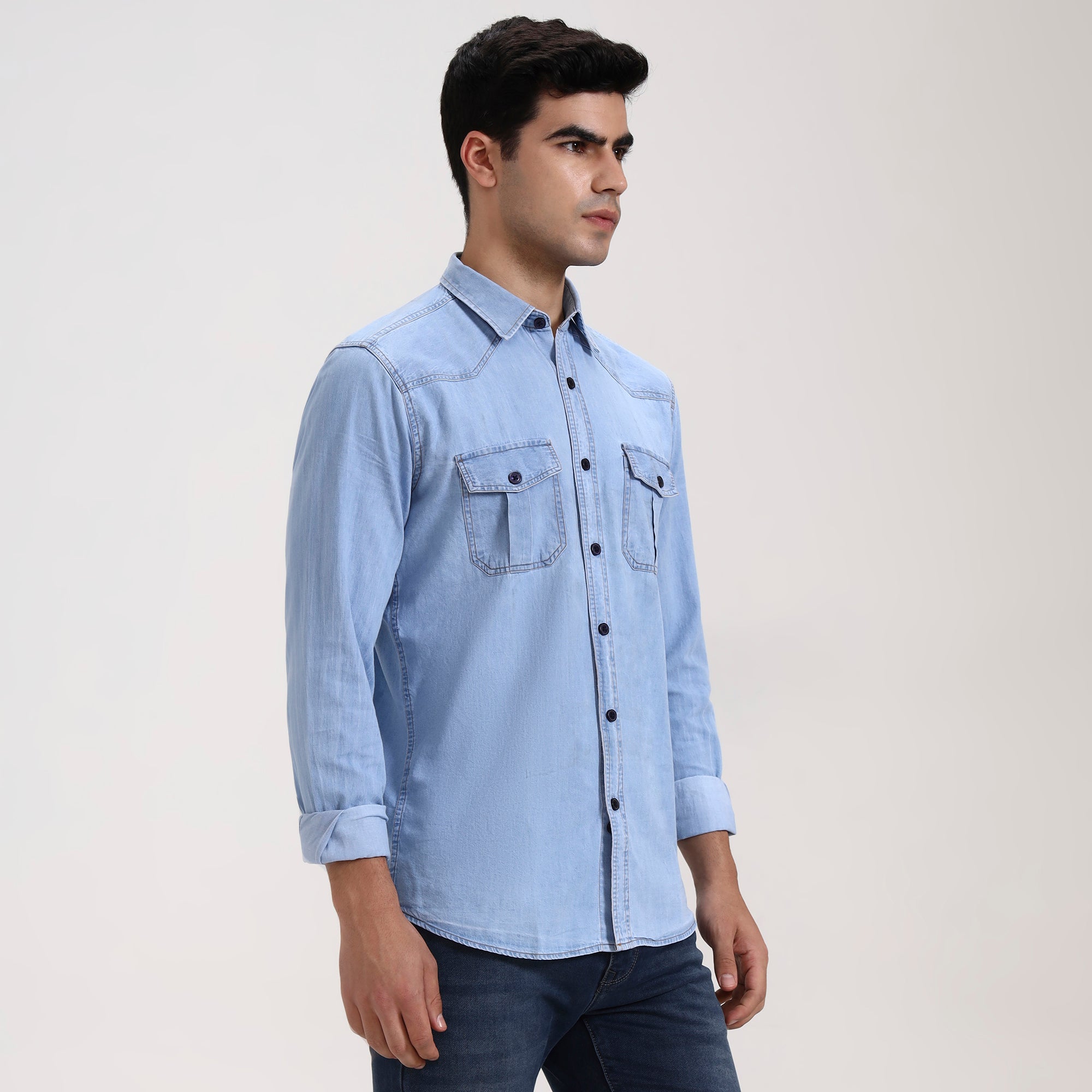 Regular Fit Aero Light Wash Denim Shirt
