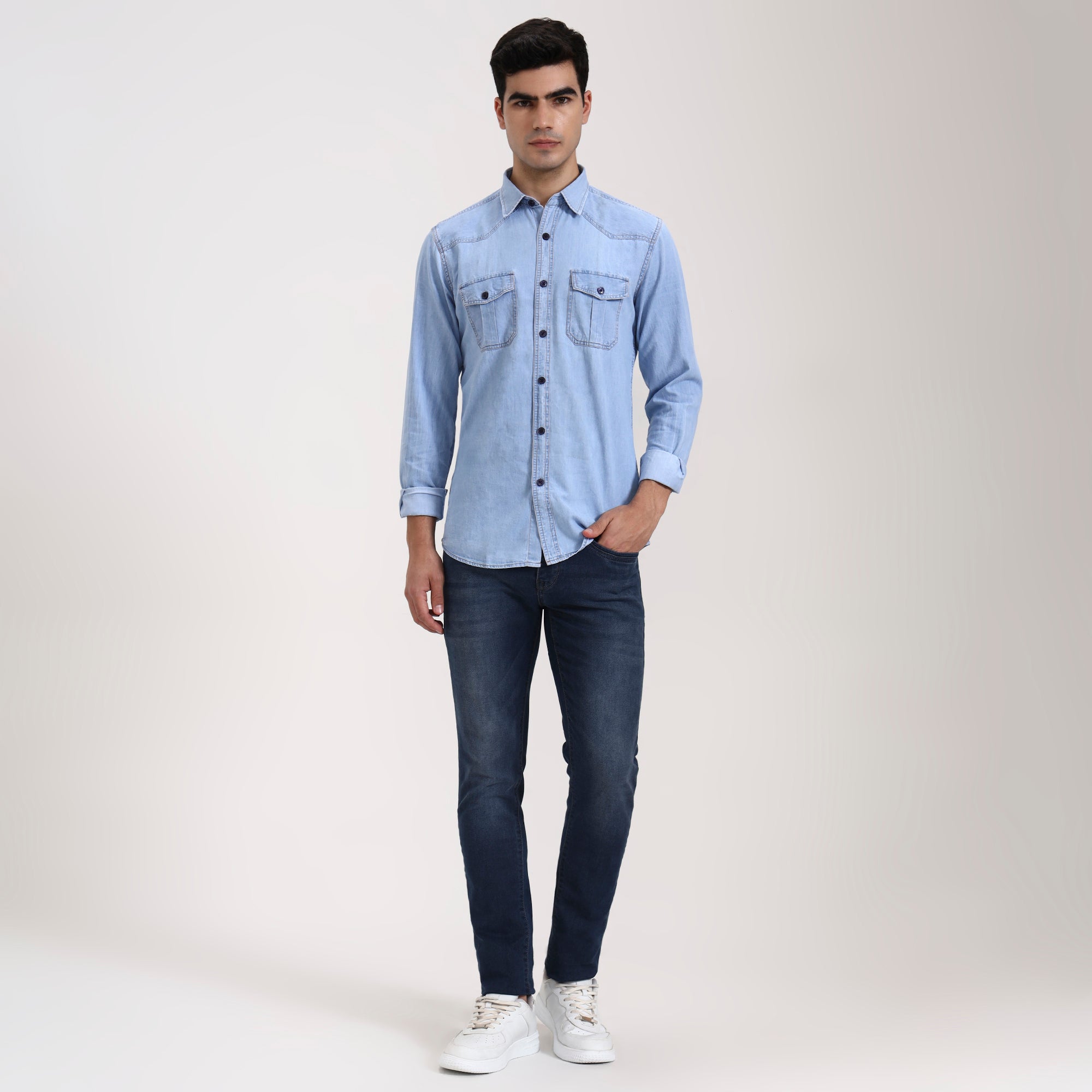 Regular Fit Aero Light Wash Denim Shirt