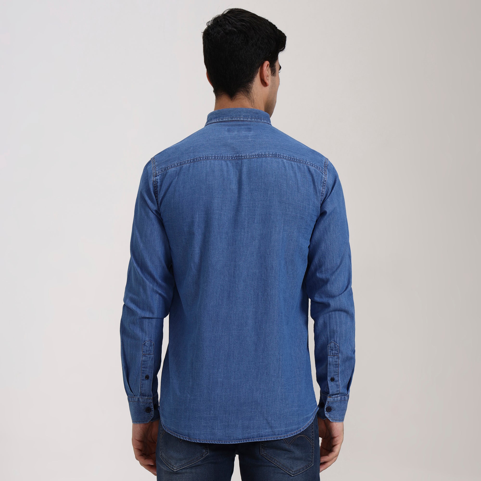 Regular Fit Glacier Blue Denim Shirt