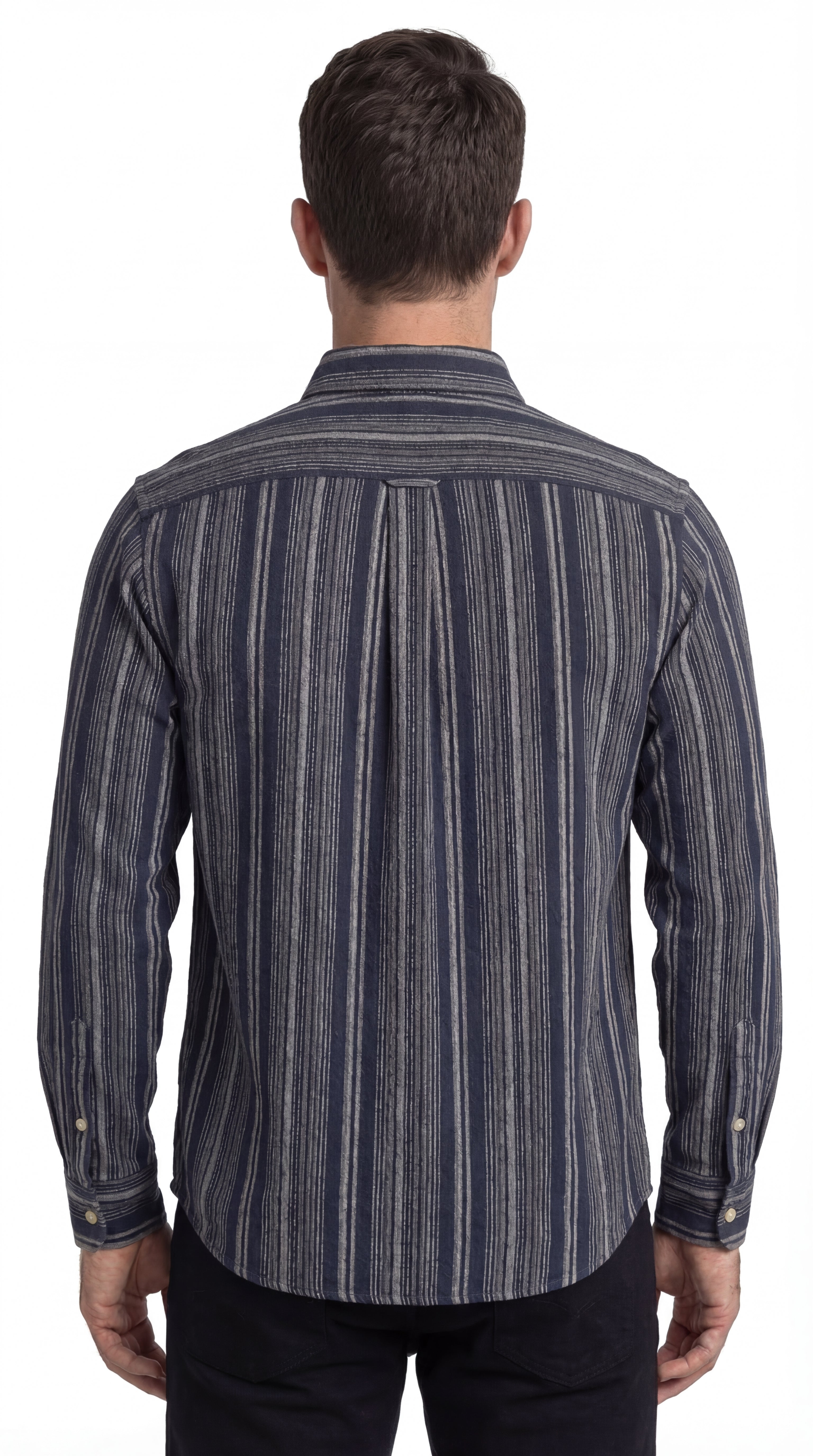 Navy striped cotton shirt