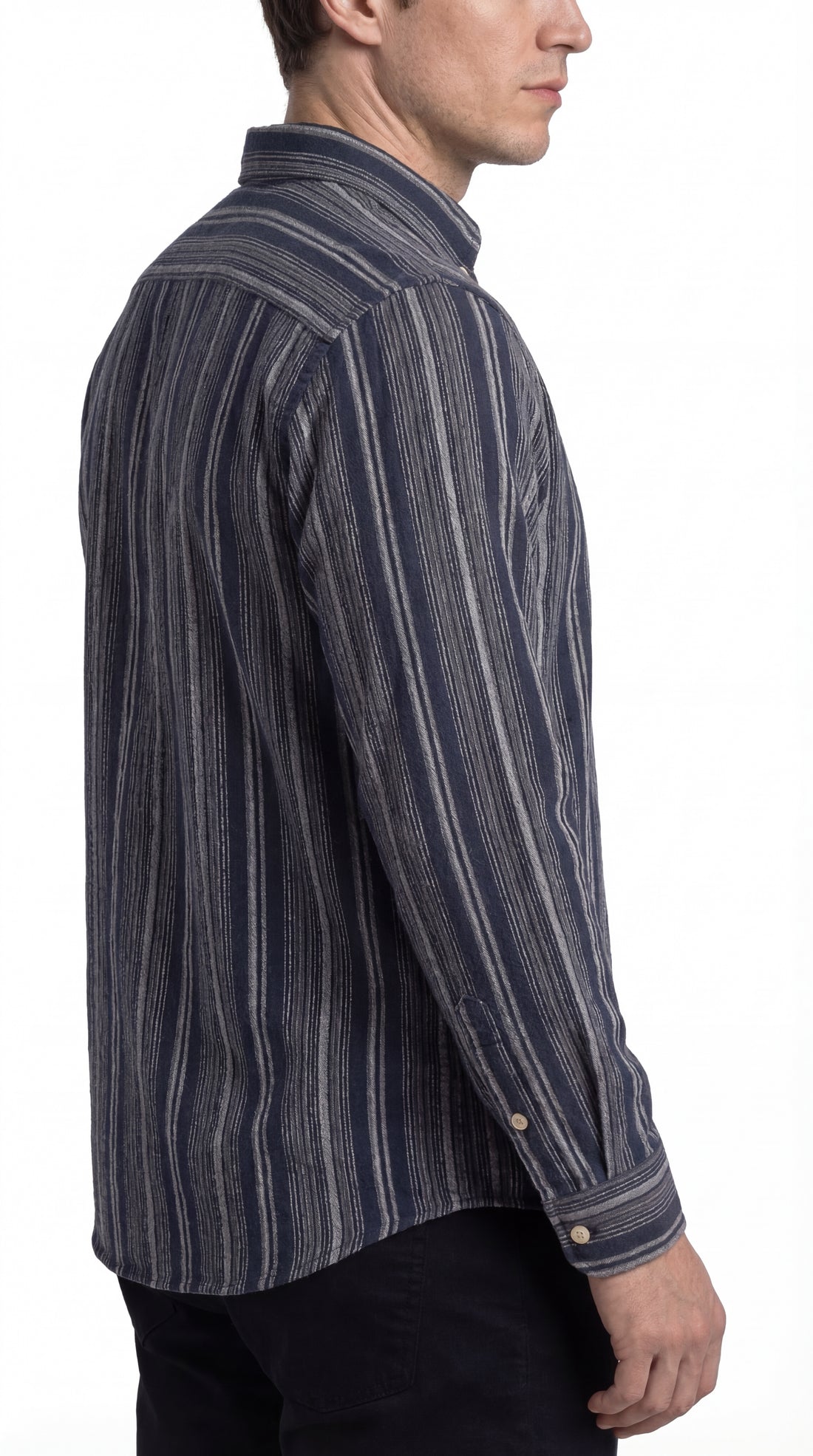 Navy striped cotton shirt