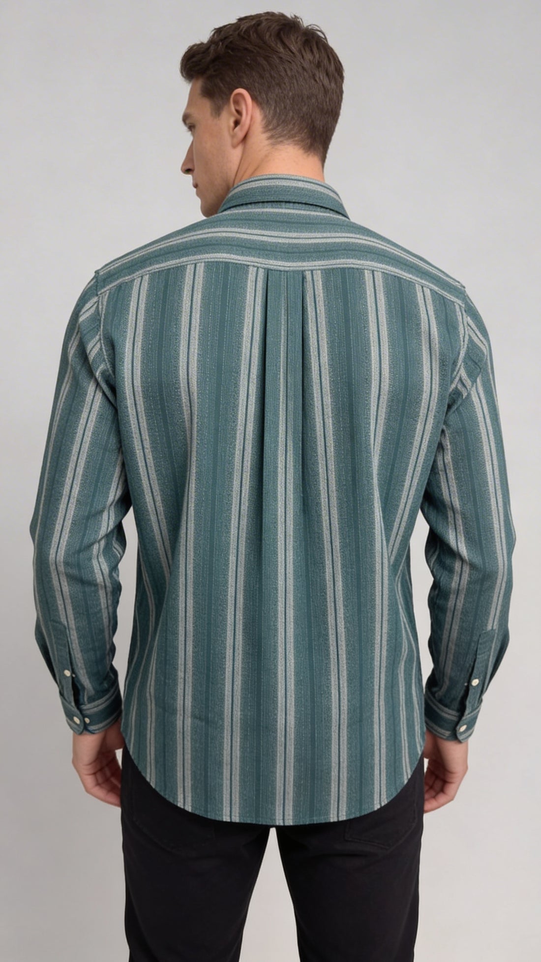 Green stripe shirt for men