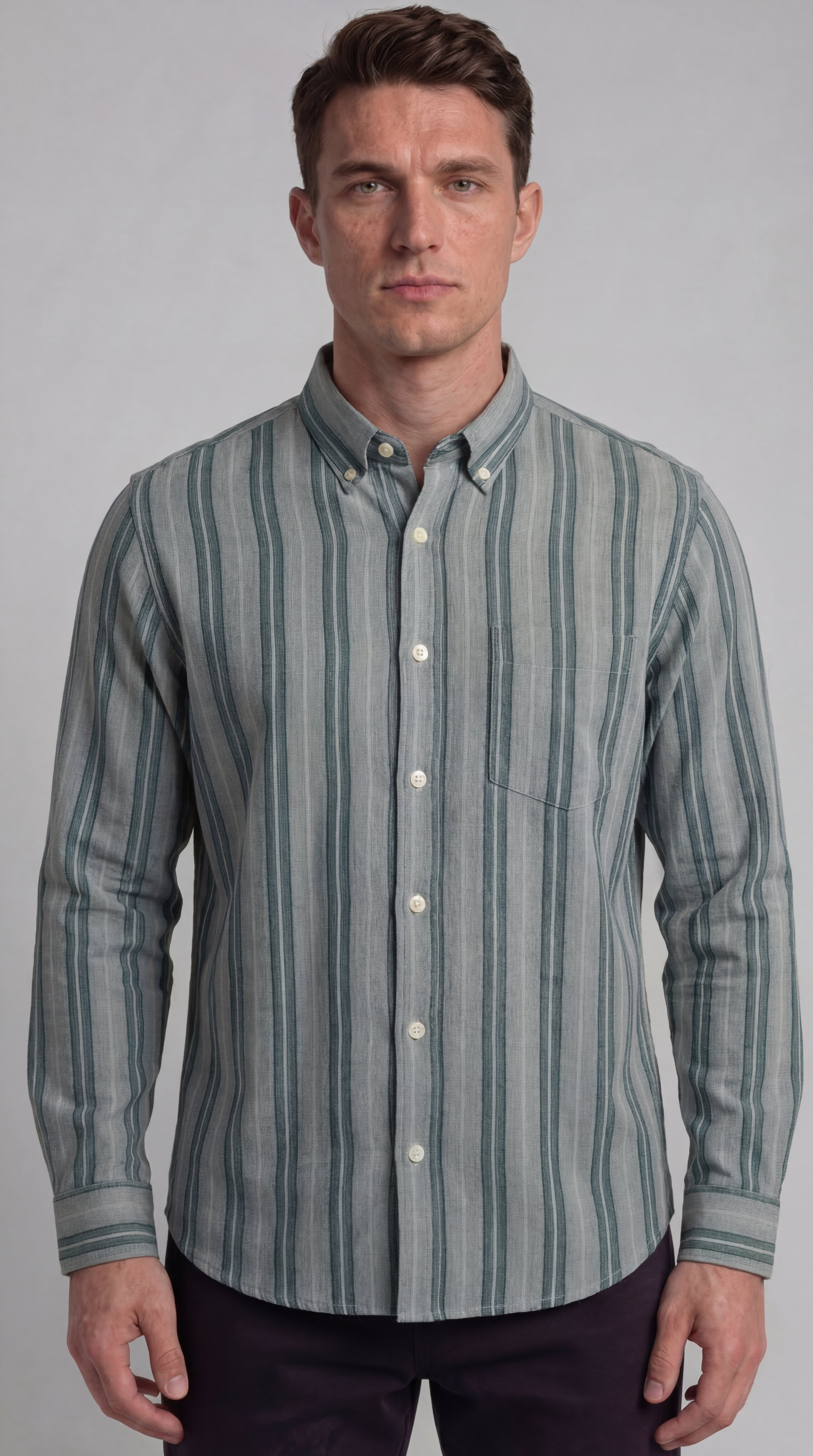 Grey striped shirt
