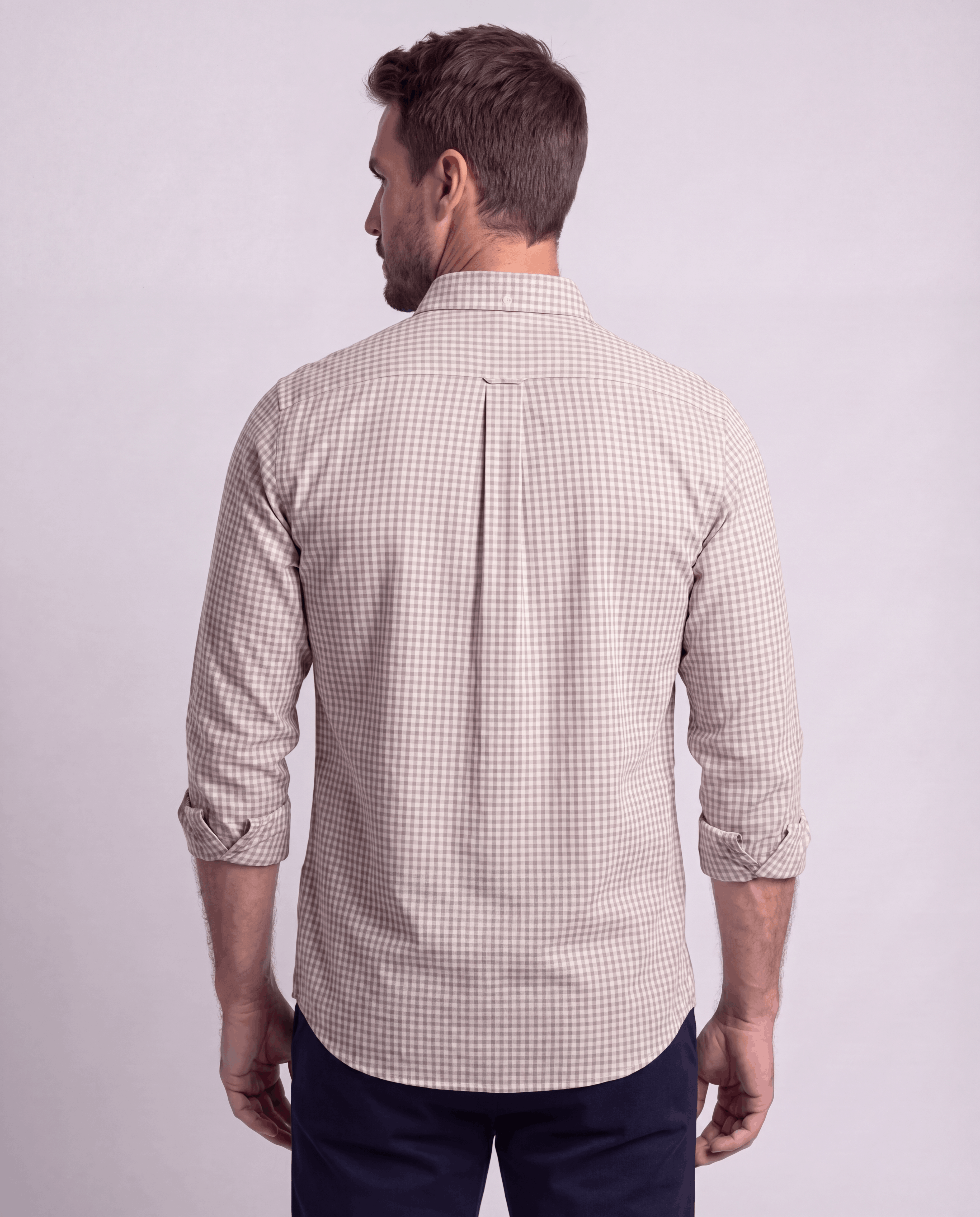 Pastel Pink White Micro Check Shirt