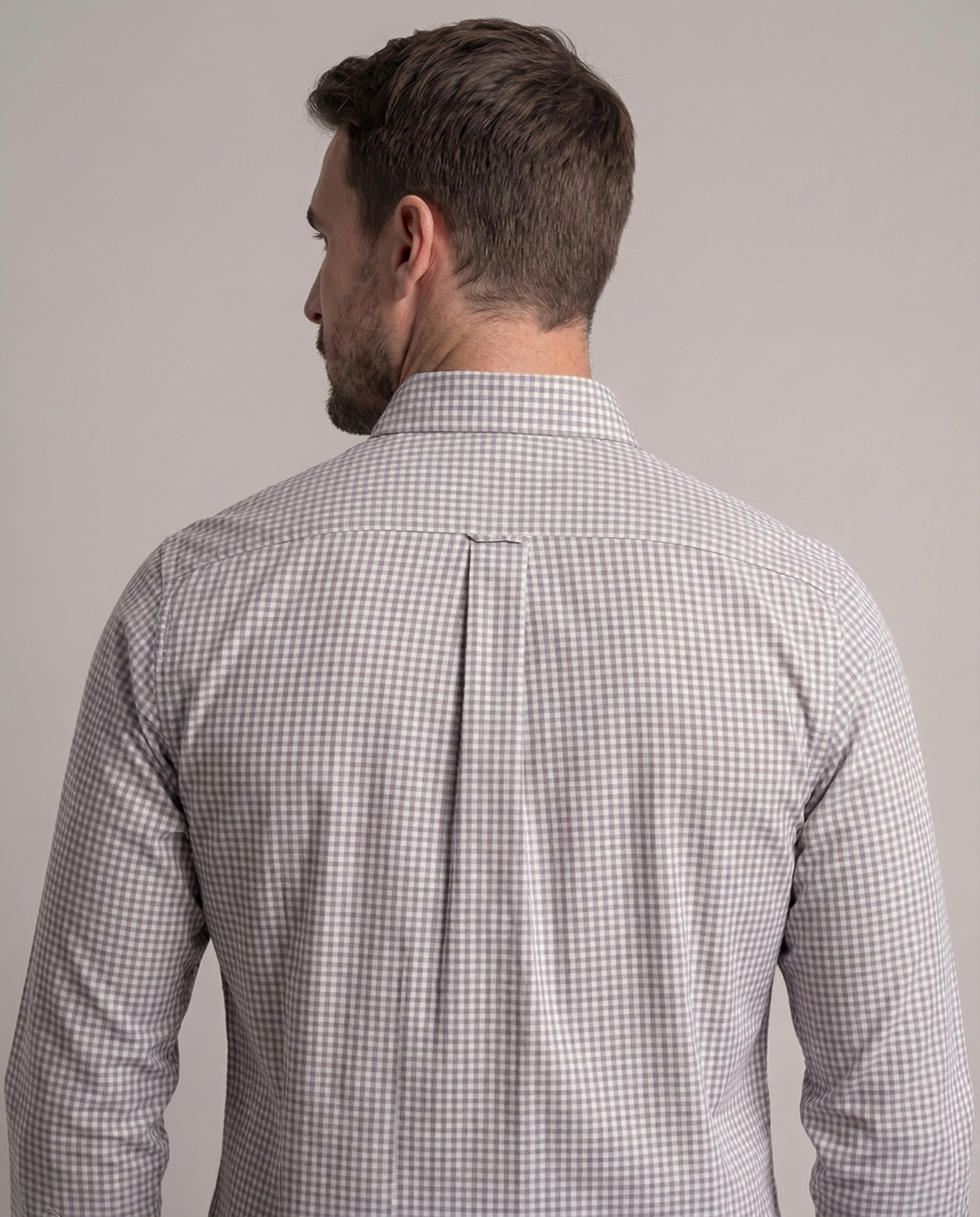 White Grey Micro Check Shirt